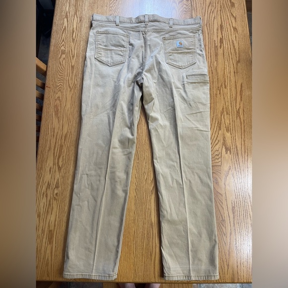 Carhartt Men’s Khaki Relaxed Fit Utility Work Pants Size 42x34 - Picture 2 of 11